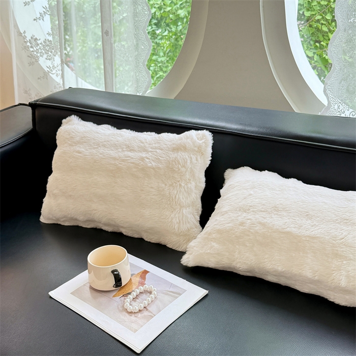 91家纺网 家纺一手货源 找家纺 梦舒羽 2025新款兔毛绒抱枕套单人牛奶绒枕芯套雪花绒儿童枕枕头套-泡泡 兔毛绒泡泡-晨曦白