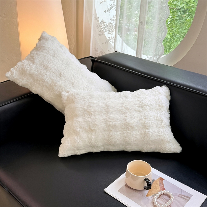 91家纺网 家纺一手货源 找家纺 梦舒羽 2025新款兔毛绒抱枕套单人牛奶绒枕芯套雪花绒儿童枕枕头套-泡泡 兔毛绒泡泡-晨曦白