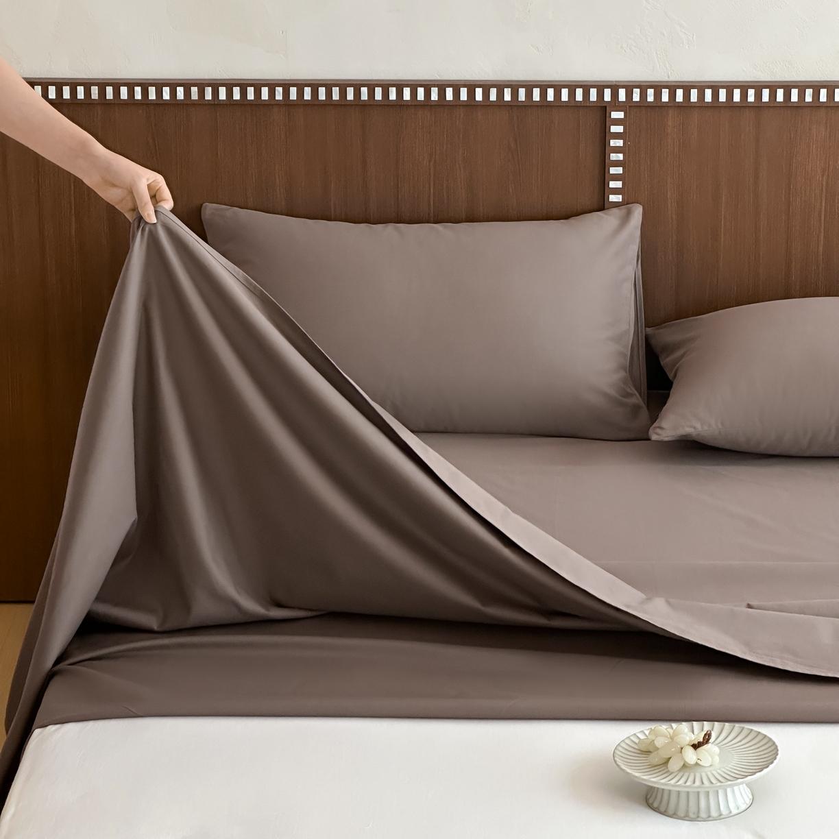 91家纺网 家纺一手货源 找家纺 三味舒屋 2025新款50支磨毛长绒棉纯棉纯色单床单床单单件-长期主义 巧克力