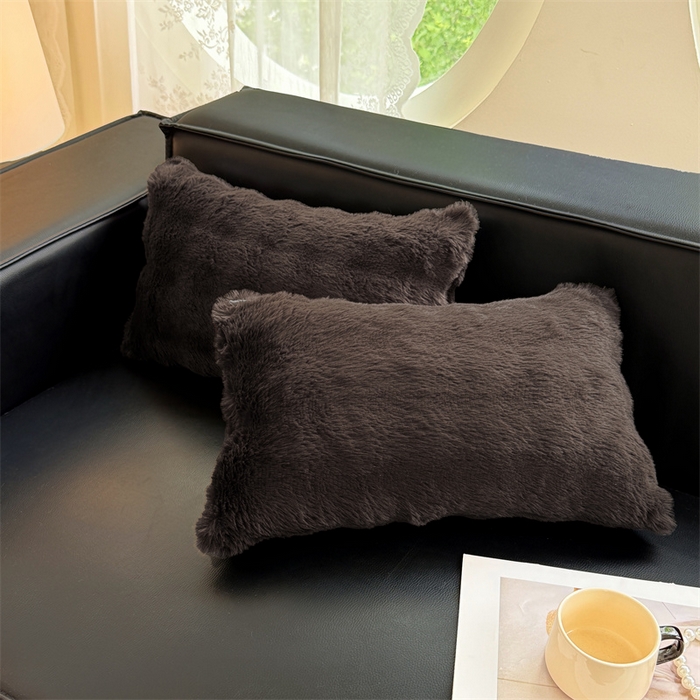 91家纺网 家纺一手货源 找家纺 梦舒羽 2025新款兔毛绒抱枕套单人牛奶绒枕芯套雪花绒儿童枕枕头套-泡泡 兔毛绒泡泡-咖啡色