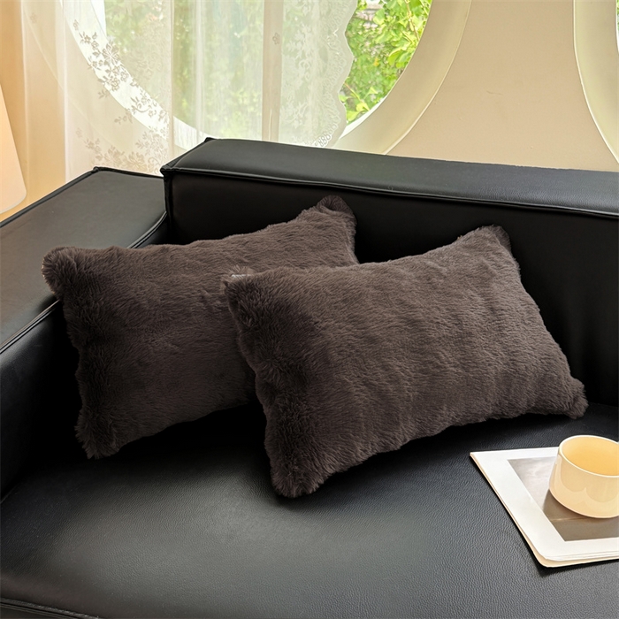 91家纺网 家纺一手货源 找家纺 梦舒羽 2025新款兔毛绒抱枕套单人牛奶绒枕芯套雪花绒儿童枕枕头套-泡泡 兔毛绒泡泡-咖啡色