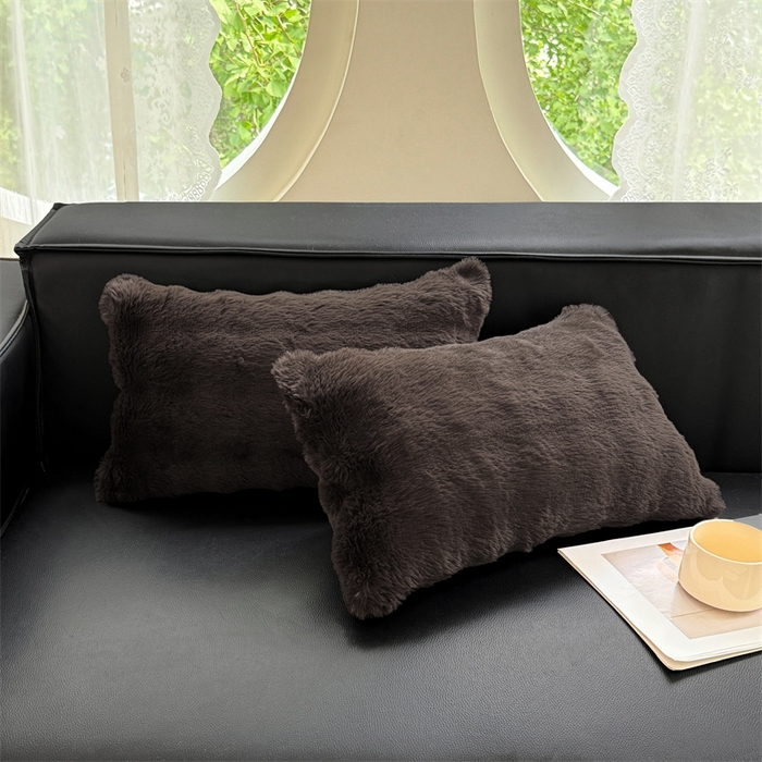 91家纺网 家纺一手货源 找家纺 梦舒羽 2025新款兔毛绒抱枕套单人牛奶绒枕芯套雪花绒儿童枕枕头套-泡泡 兔毛绒泡泡-咖啡色