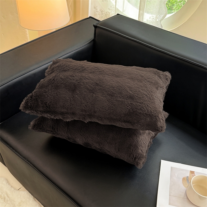 91家纺网 家纺一手货源 找家纺 梦舒羽 2025新款兔毛绒抱枕套单人牛奶绒枕芯套雪花绒儿童枕枕头套-泡泡 兔毛绒泡泡-咖啡色