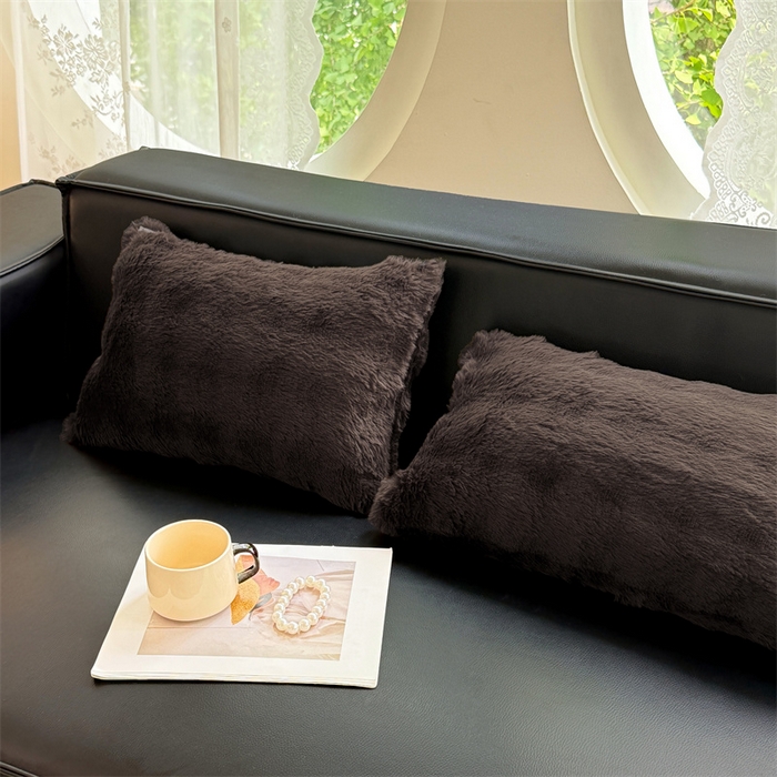 91家纺网 家纺一手货源 找家纺 梦舒羽 2025新款兔毛绒抱枕套单人牛奶绒枕芯套雪花绒儿童枕枕头套-泡泡 兔毛绒泡泡-咖啡色