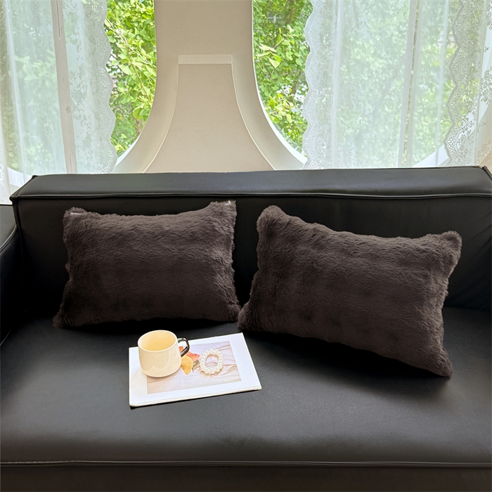 91家纺网 家纺一手货源 找家纺 梦舒羽 2025新款兔毛绒抱枕套单人牛奶绒枕芯套雪花绒儿童枕枕头套-泡泡 兔毛绒泡泡-咖啡色