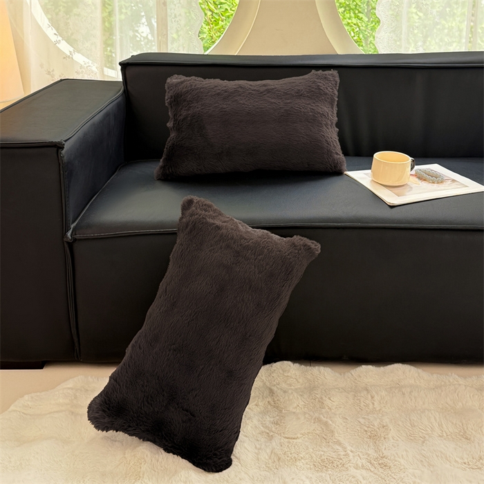 91家纺网 家纺一手货源 找家纺 梦舒羽 2025新款兔毛绒抱枕套单人牛奶绒枕芯套雪花绒儿童枕枕头套-泡泡 兔毛绒泡泡-咖啡色