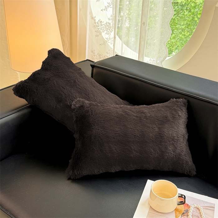 91家纺网 家纺一手货源 找家纺 梦舒羽 2025新款兔毛绒抱枕套单人牛奶绒枕芯套雪花绒儿童枕枕头套-泡泡 兔毛绒泡泡-咖啡色