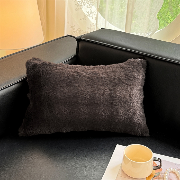 91家纺网 家纺一手货源 找家纺 梦舒羽 2025新款兔毛绒抱枕套单人牛奶绒枕芯套雪花绒儿童枕枕头套-泡泡 兔毛绒泡泡-咖啡色