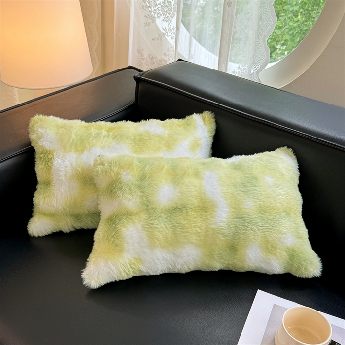 91家纺网 家纺一手货源 找家纺 梦舒羽 2025新款兔毛绒抱枕套单人牛奶绒枕芯套雪花绒儿童枕枕头套-泡泡 兔毛绒泡泡-梦幻果绿