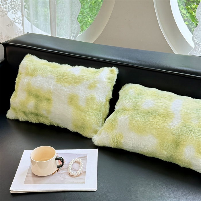 91家纺网 家纺一手货源 找家纺 梦舒羽 2025新款兔毛绒抱枕套单人牛奶绒枕芯套雪花绒儿童枕枕头套-泡泡 兔毛绒泡泡-梦幻果绿