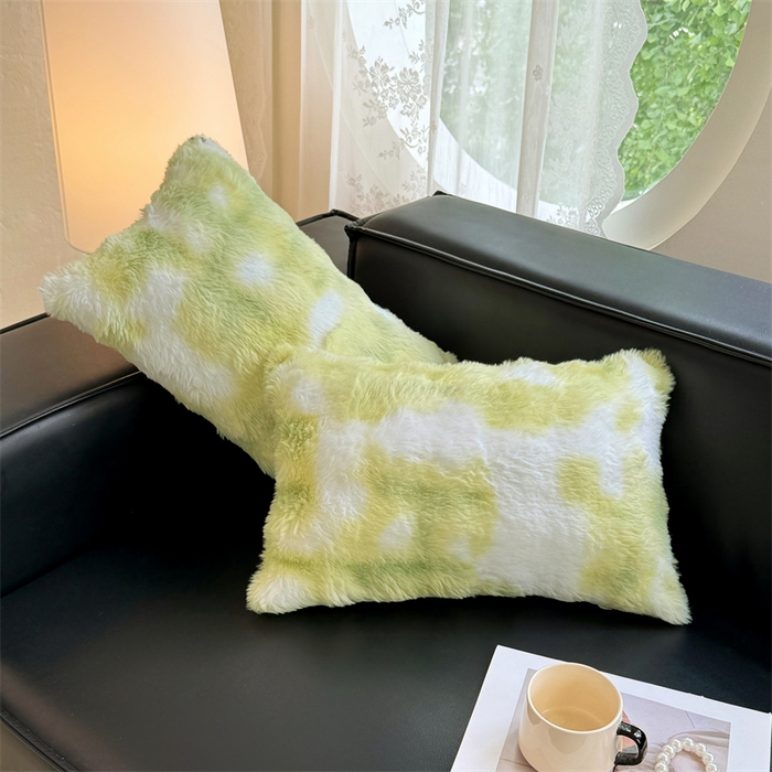 91家纺网 家纺一手货源 找家纺 梦舒羽 2025新款兔毛绒抱枕套单人牛奶绒枕芯套雪花绒儿童枕枕头套-泡泡 兔毛绒泡泡-梦幻果绿