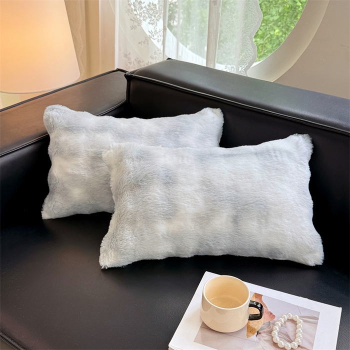 91家纺网 家纺一手货源 找家纺 梦舒羽 2025新款兔毛绒抱枕套单人牛奶绒枕芯套雪花绒儿童枕枕头套-泡泡 兔毛绒泡泡-梦幻浅灰