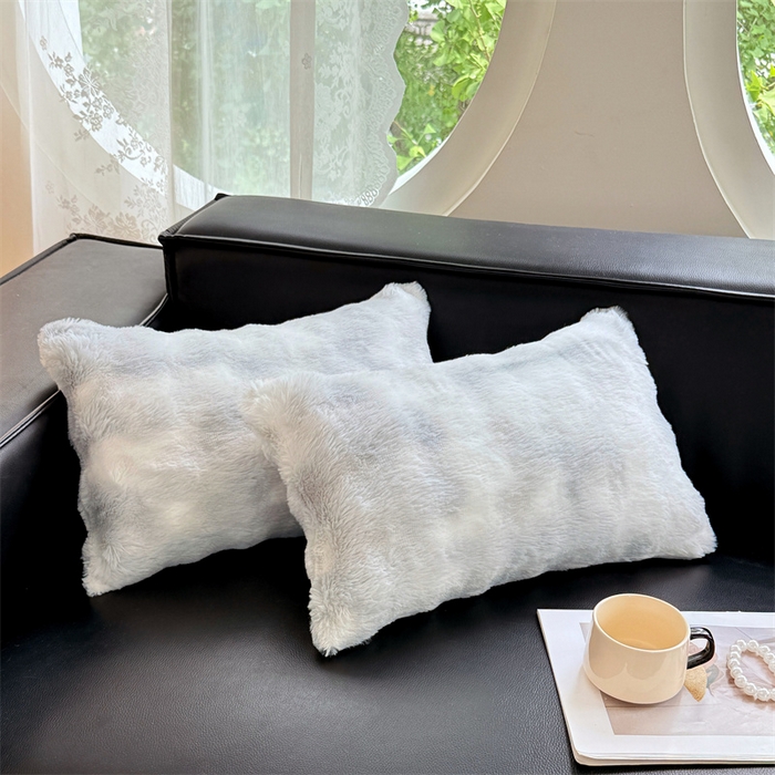 91家纺网 家纺一手货源 找家纺 梦舒羽 2025新款兔毛绒抱枕套单人牛奶绒枕芯套雪花绒儿童枕枕头套-泡泡 兔毛绒泡泡-梦幻浅灰