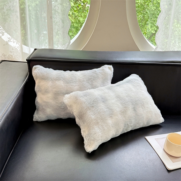 91家纺网 家纺一手货源 找家纺 梦舒羽 2025新款兔毛绒抱枕套单人牛奶绒枕芯套雪花绒儿童枕枕头套-泡泡 兔毛绒泡泡-梦幻浅灰