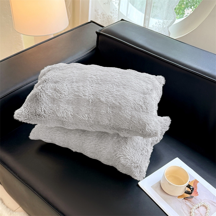 91家纺网 家纺一手货源 找家纺 梦舒羽 2025新款兔毛绒抱枕套单人牛奶绒枕芯套雪花绒儿童枕枕头套-泡泡 兔毛绒泡泡-烟雨灰