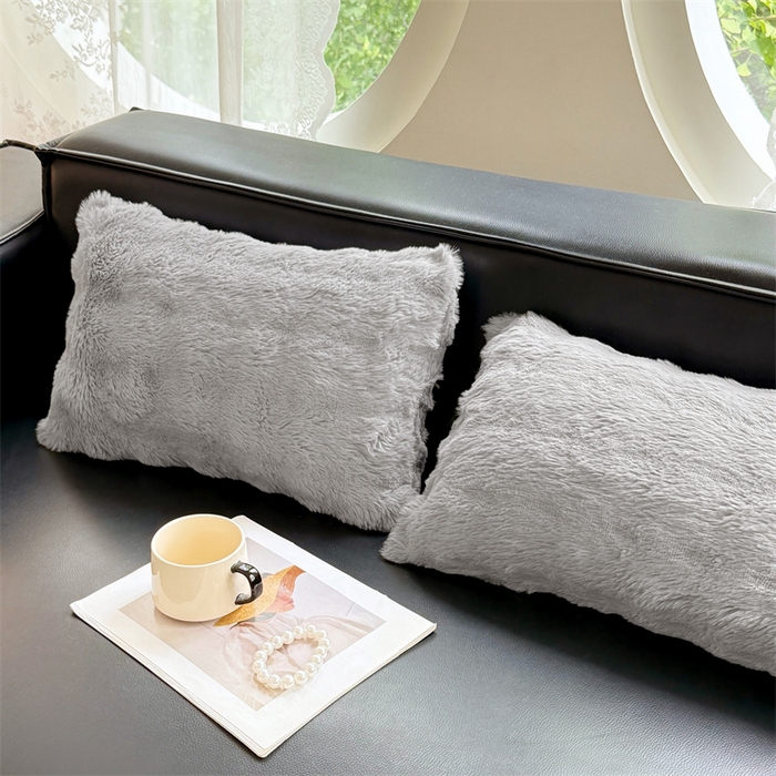 91家纺网 家纺一手货源 找家纺 梦舒羽 2025新款兔毛绒抱枕套单人牛奶绒枕芯套雪花绒儿童枕枕头套-泡泡 兔毛绒泡泡-烟雨灰