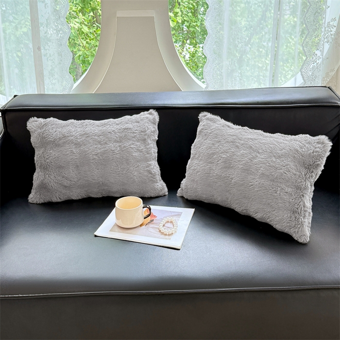 91家纺网 家纺一手货源 找家纺 梦舒羽 2025新款兔毛绒抱枕套单人牛奶绒枕芯套雪花绒儿童枕枕头套-泡泡 兔毛绒泡泡-烟雨灰