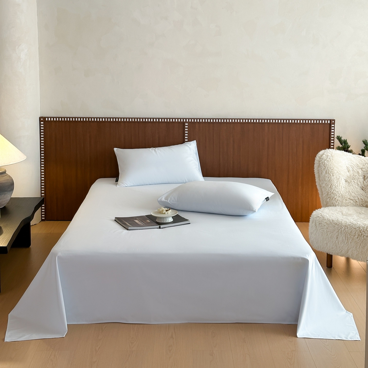 91家纺网 家纺一手货源 找家纺 三味舒屋 2025新款50支磨毛长绒棉纯棉纯色单床单床单单件-长期主义 晴天蓝