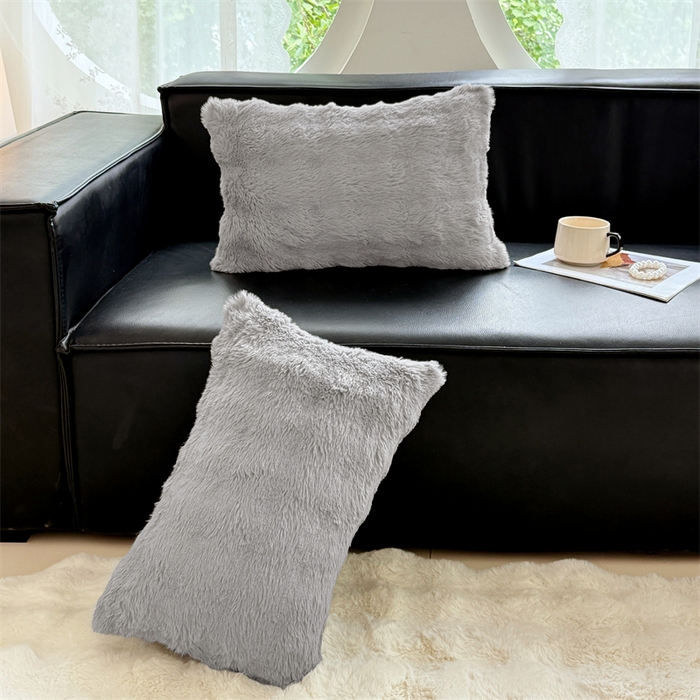 91家纺网 家纺一手货源 找家纺 梦舒羽 2025新款兔毛绒抱枕套单人牛奶绒枕芯套雪花绒儿童枕枕头套-泡泡 兔毛绒泡泡-烟雨灰