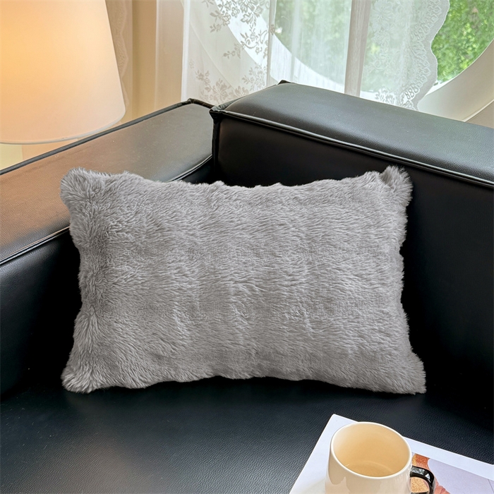91家纺网 家纺一手货源 找家纺 梦舒羽 2025新款兔毛绒抱枕套单人牛奶绒枕芯套雪花绒儿童枕枕头套-泡泡 兔毛绒泡泡-烟雨灰