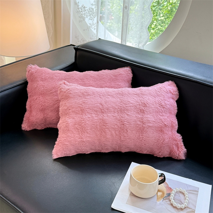 91家纺网 家纺一手货源 找家纺 梦舒羽 2025新款兔毛绒抱枕套单人牛奶绒枕芯套雪花绒儿童枕枕头套-泡泡 兔毛绒泡泡-云梦粉