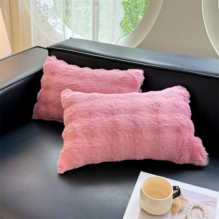 91家纺网 家纺一手货源 找家纺 梦舒羽 2025新款兔毛绒抱枕套单人牛奶绒枕芯套雪花绒儿童枕枕头套-泡泡 兔毛绒泡泡-云梦粉