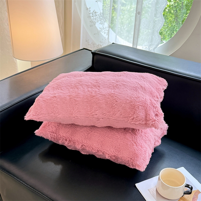 91家纺网 家纺一手货源 找家纺 梦舒羽 2025新款兔毛绒抱枕套单人牛奶绒枕芯套雪花绒儿童枕枕头套-泡泡 兔毛绒泡泡-云梦粉