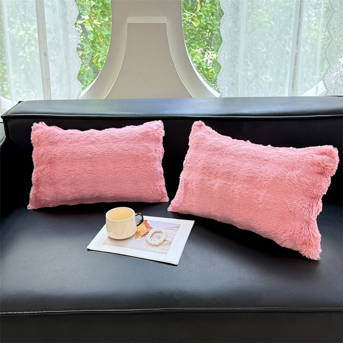 91家纺网 家纺一手货源 找家纺 梦舒羽 2025新款兔毛绒抱枕套单人牛奶绒枕芯套雪花绒儿童枕枕头套-泡泡 兔毛绒泡泡-云梦粉