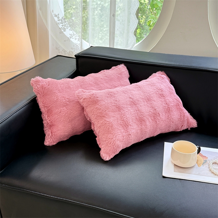 91家纺网 家纺一手货源 找家纺 梦舒羽 2025新款兔毛绒抱枕套单人牛奶绒枕芯套雪花绒儿童枕枕头套-泡泡 兔毛绒泡泡-云梦粉