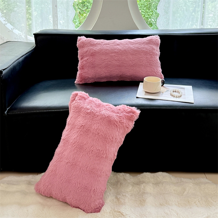 91家纺网 家纺一手货源 找家纺 梦舒羽 2025新款兔毛绒抱枕套单人牛奶绒枕芯套雪花绒儿童枕枕头套-泡泡 兔毛绒泡泡-云梦粉