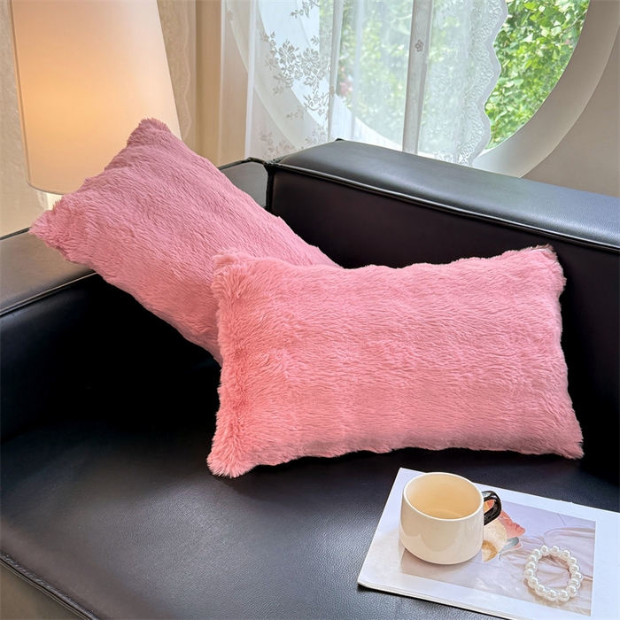 91家纺网 家纺一手货源 找家纺 梦舒羽 2025新款兔毛绒抱枕套单人牛奶绒枕芯套雪花绒儿童枕枕头套-泡泡 兔毛绒泡泡-云梦粉