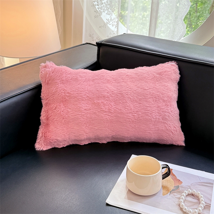 91家纺网 家纺一手货源 找家纺 梦舒羽 2025新款兔毛绒抱枕套单人牛奶绒枕芯套雪花绒儿童枕枕头套-泡泡 兔毛绒泡泡-云梦粉