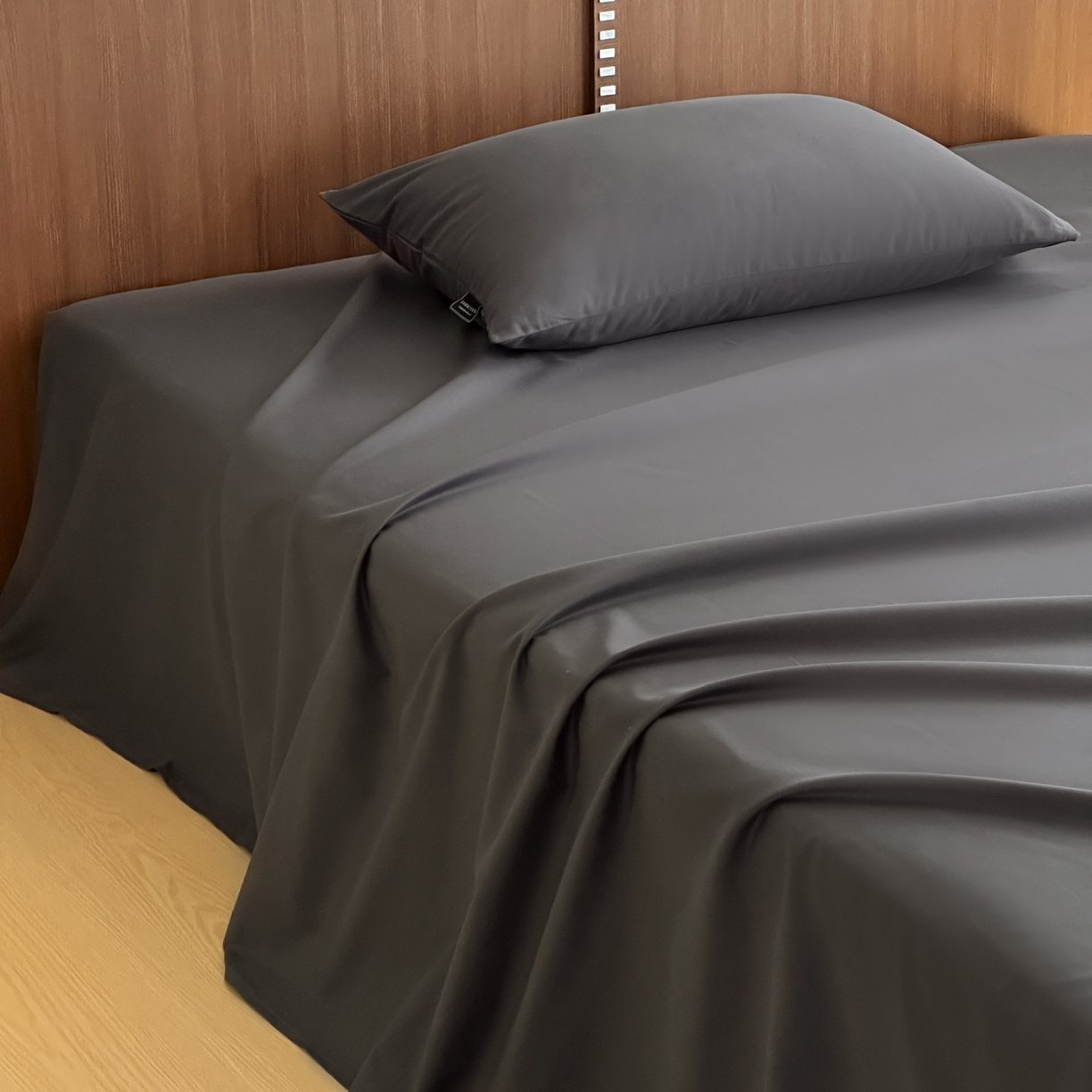 91家纺网 家纺一手货源 找家纺 三味舒屋 2025新款50支磨毛长绒棉纯棉纯色单床单床单单件-长期主义 深灰