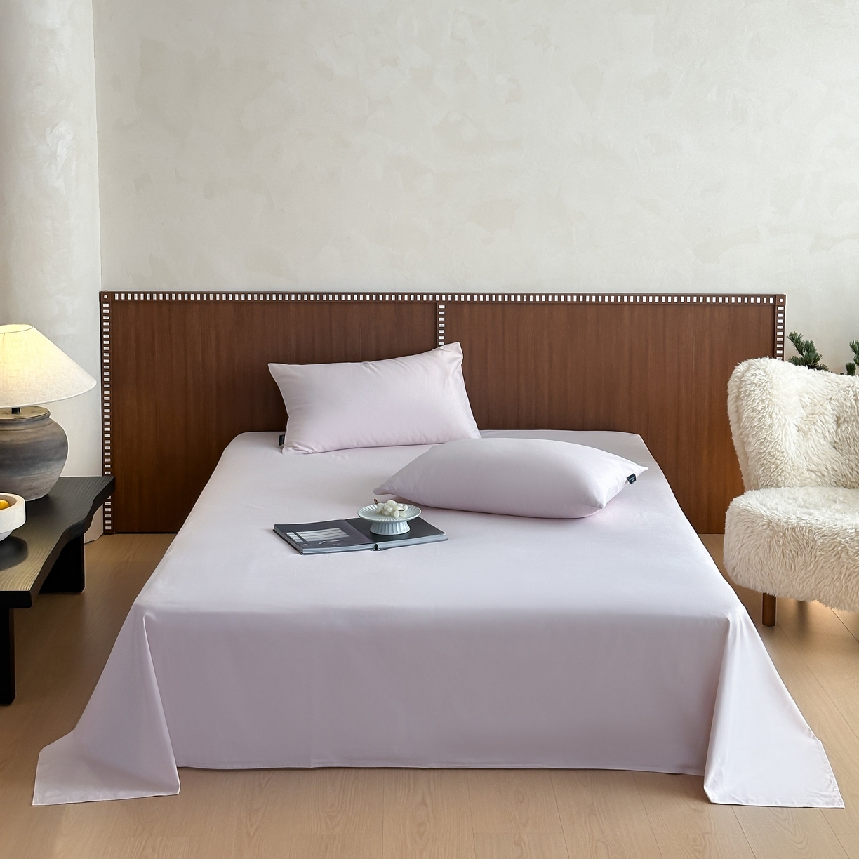 三味舒屋 2025新款50支磨毛长绒棉纯棉纯色单床单床单单件-长期主义 紫灰
