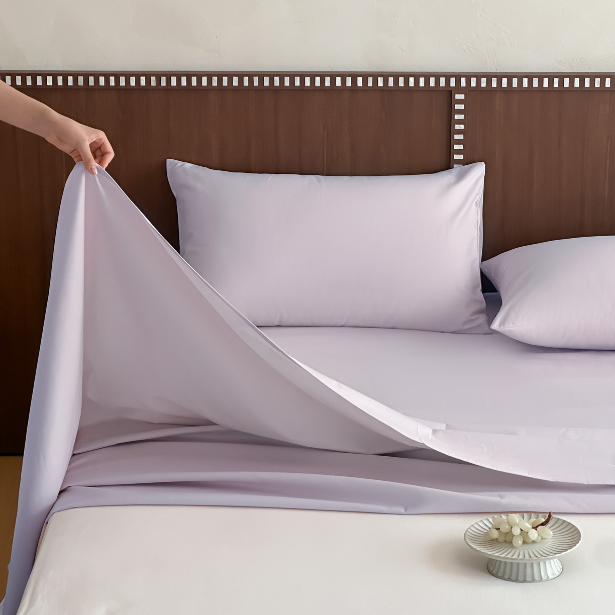 91家纺网 家纺一手货源 找家纺 三味舒屋 2025新款50支磨毛长绒棉纯棉纯色单床单床单单件-长期主义 紫灰