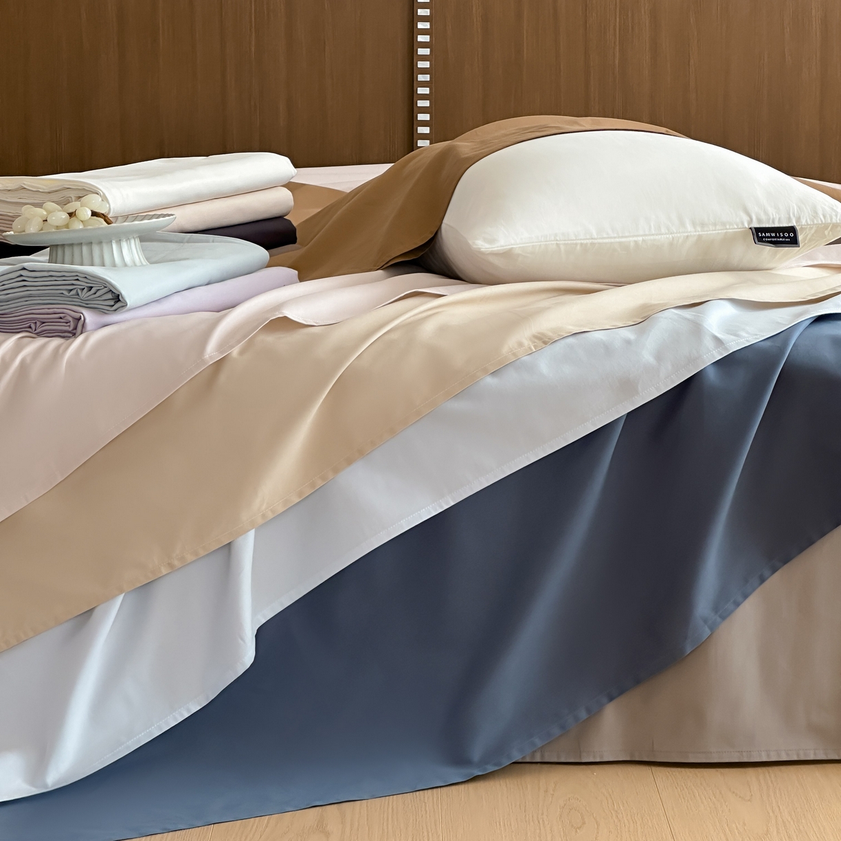 91家纺网 家纺一手货源 找家纺 三味舒屋 2025新款50支磨毛长绒棉纯棉纯色单床单床单单件-长期主义 组合图仅供展示不可下单