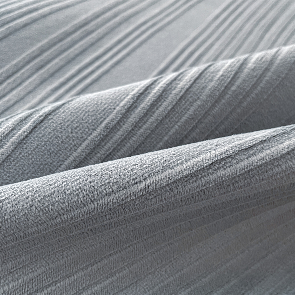 91家纺网 家纺一手货源 找家纺 笙意家纺 2025新款A类加厚牛奶绒烂花复合床笠 花韵-浅灰