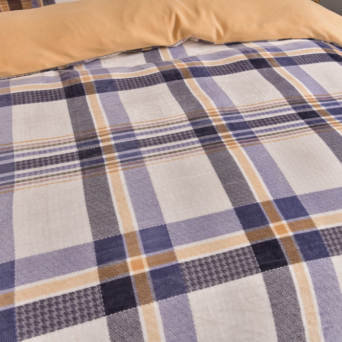 91家纺网 家纺一手货源 找家纺 丽涵家纺 2025秋冬新品230克全工艺消光牛奶绒印花四件套 苏格兰