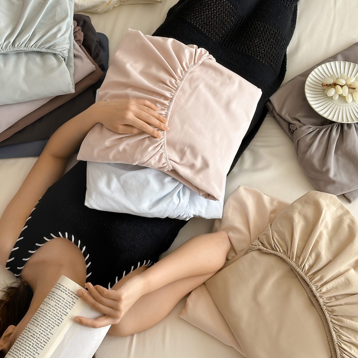 91家纺网 家纺一手货源 找家纺 （总）三味舒屋 2025新款50支磨毛长绒棉纯棉纯色单床笠床笠单件-长期主义