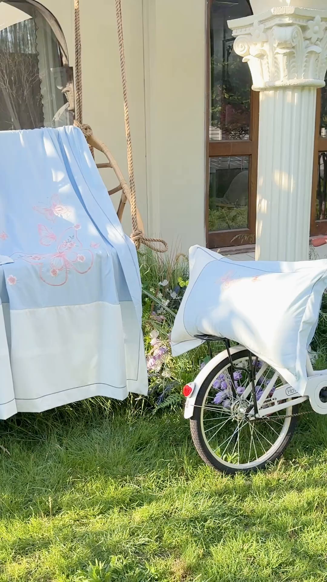 91家纺网 家纺一手货源 找家纺 包小包 2025新款臻丝棉拼角刺绣工艺四件套-羽栖 羽栖-天蓝