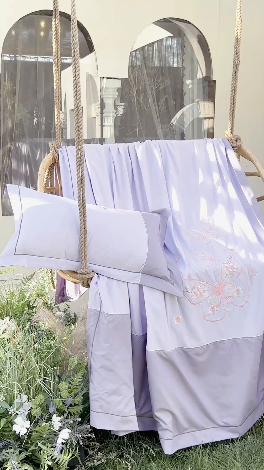 91家纺网 家纺一手货源 找家纺 包小包 2025新款臻丝棉拼角刺绣工艺四件套-羽栖 羽栖-浅紫