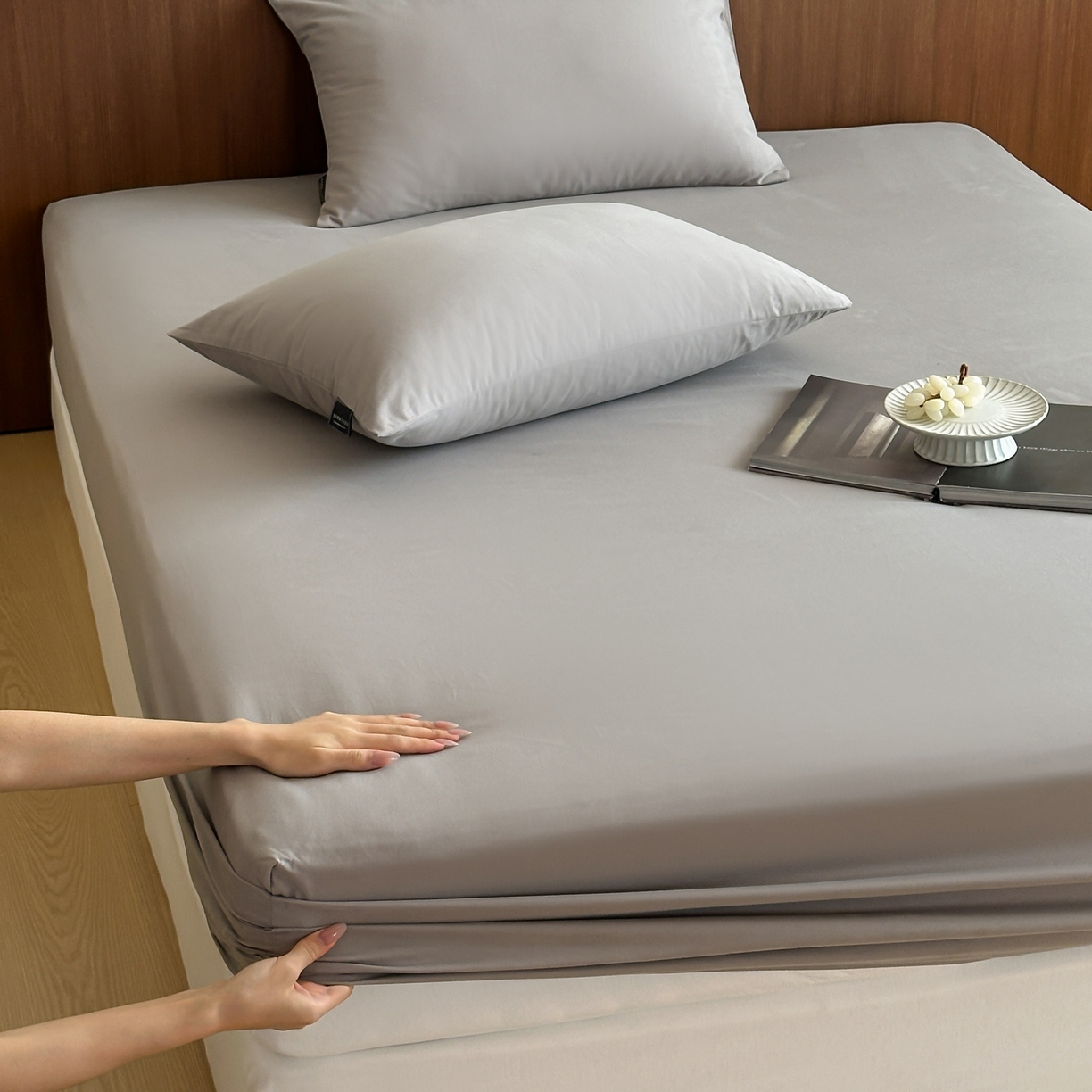 91家纺网 家纺一手货源 找家纺 （总）三味舒屋 2025新款50支磨毛长绒棉纯棉纯色单床笠床笠单件-长期主义