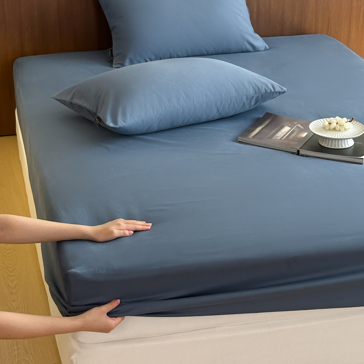 91家纺网 家纺一手货源 找家纺 （总）三味舒屋 2025新款50支磨毛长绒棉纯棉纯色单床笠床笠单件-长期主义