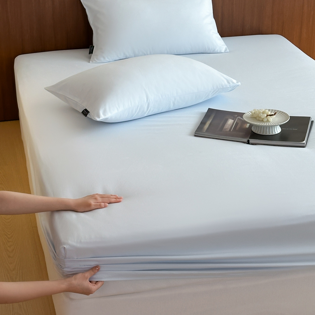 91家纺网 家纺一手货源 找家纺 （总）三味舒屋 2025新款50支磨毛长绒棉纯棉纯色单床笠床笠单件-长期主义