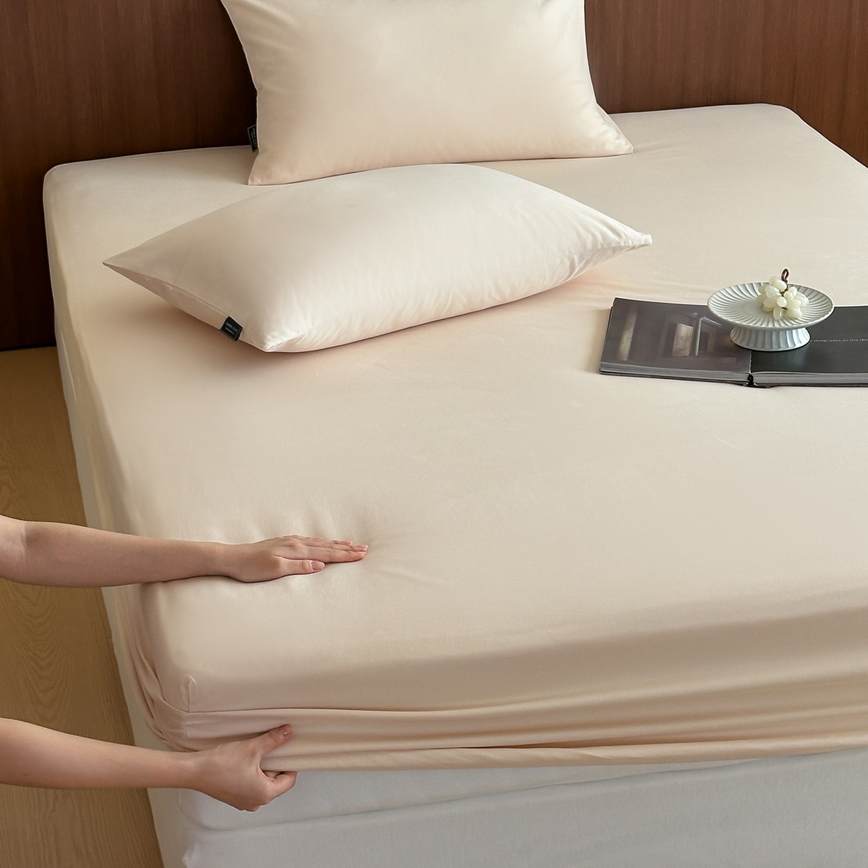 91家纺网 家纺一手货源 找家纺 （总）三味舒屋 2025新款50支磨毛长绒棉纯棉纯色单床笠床笠单件-长期主义