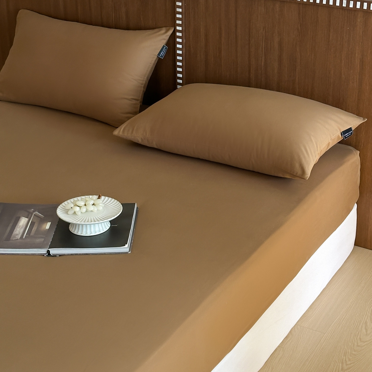 91家纺网 家纺一手货源 找家纺 三味舒屋 2025新款50支磨毛长绒棉纯棉纯色单床笠床笠单件-长期主义 金属咖