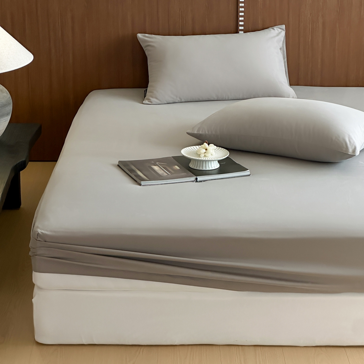 91家纺网 家纺一手货源 找家纺 三味舒屋 2025新款50支磨毛长绒棉纯棉纯色单床笠床笠单件-长期主义 拉丝灰