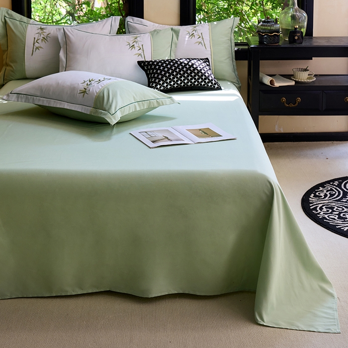 91家纺网 家纺一手货源 找家纺 （总）包小包 2025新款新中式臻丝棉工艺款刺绣四件套-浅漾系列