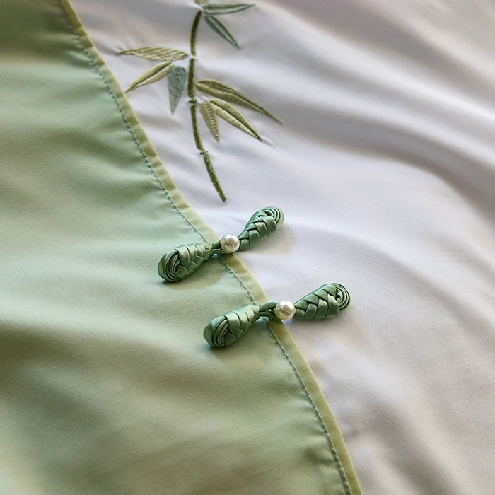 91家纺网 家纺一手货源 找家纺 （总）包小包 2025新款新中式臻丝棉工艺款刺绣四件套-浅漾系列