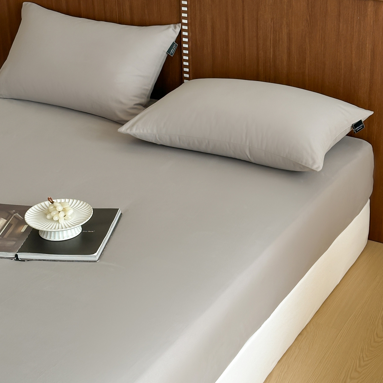 91家纺网 家纺一手货源 找家纺 三味舒屋 2025新款50支磨毛长绒棉纯棉纯色单床笠床笠单件-长期主义 拉丝灰